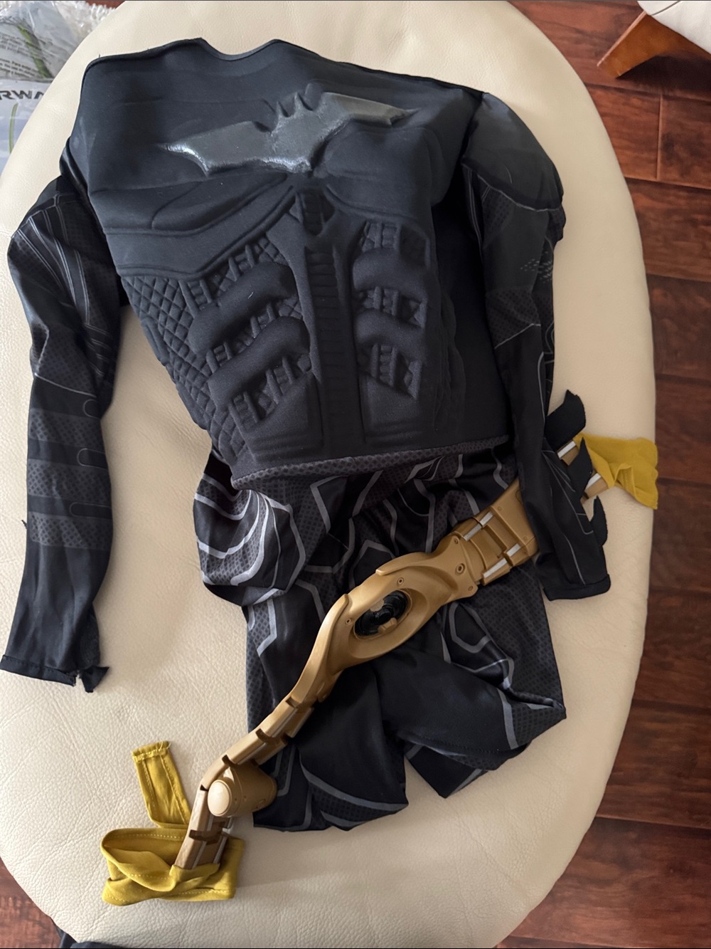 Kids Black Superhero Costume with Gold Belt